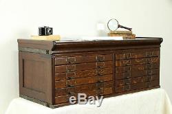 Oak Antique Desktop 12 Drawer File, Collector Cabinet, Jewelry Chest #31279