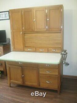 Oak Antique Hoosier Roll Top Cabinet $650.00