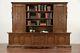 Oak Antique Library Or Office 8' 10 Bookcase Carved Knights Scandinavia #29330