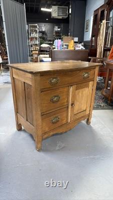 Oak Dry Sink Cabinet Buffet Sideboard 3 Drawer Cupboard