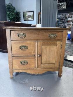 Oak Dry Sink Cabinet Buffet Sideboard 3 Drawer Cupboard