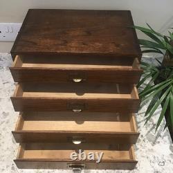 Oak Filing Cabinet Countertop Watchmaker Drawers Chest Apothecary Cabinet 1900s