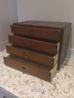Oak Filing Cabinet Countertop Watchmaker Drawers Chest Apothecary Cabinet 1900s