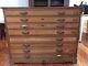 Oak Flat File Chest In As Found Condition