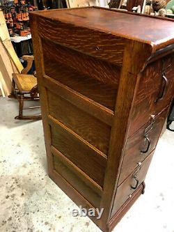 Oak Globe 3 Drawer File Cabinet