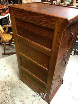 Oak Globe 3 Drawer File Cabinet