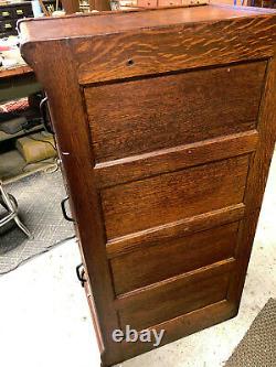 Oak Globe 3 Drawer File Cabinet