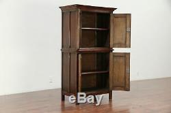 Oak Gothic Carved Antique 1915 French Bar or Hall Cabinet #29924
