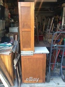 Oak Hoosier Kitchen Cabinet Cupboard Antique