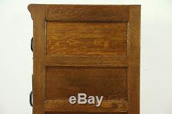 Oak Quarter Sawn Antique 3 Drawer Drop Front File Cabinet, Original Hardware