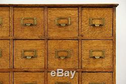 Oak Quartersawn Countertop 1910 Antique 45 Drawer File Cabinet