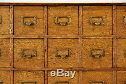 Oak Quartersawn Countertop 1910 Antique 45 Drawer File Cabinet