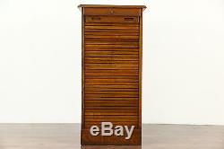 Oak Roll Top 9 Drawer Antique 1900 Document, Drawing or Music File Cabinet
