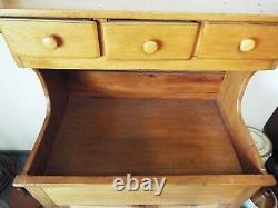 Old Antique 1800s WALNUT 3 Drawer DRY SINK Wash Basin Stand PRIMITIVE