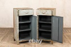 One Tall Industrial Style Metal Bedside Cabinets Or Storage Cupboard