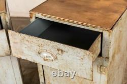 One Tall Industrial Style Metal Bedside Cabinets Or Storage Cupboard