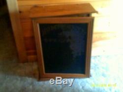 Original Antique Oak (34) Drawer Apothecary File Cabinet With Brass Hardware