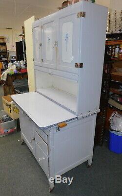 Original Antique Sellers Klear Front Hoosier cabinet hutch kitchen cupboard