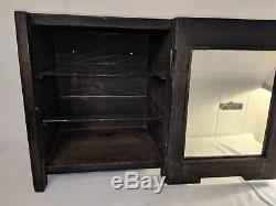 Original Vintage Barber Medical Antiseptic Sterilizer Wood Cabinet Box 1900's