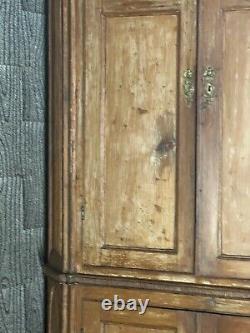Outstanding architecural softwood corner cupboard 1810 federal period wow
