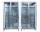 Pair Of 1920's Art Deco Polished Steel Medical Display Cabinets