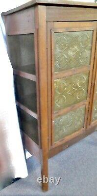 PRIMITIVE SOUTHERN PIE SAFE. 6 Tin Panels. 3 Shelves. Screened Sides + Back 1870