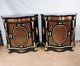 Pair Boulle Serpentine Cabinets Credenzas Bhul Inlay Louis Xv Furniture