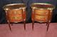 Pair French Empire Bedside Chests Nightstands Oval Topped