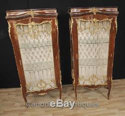 Pair French Empire Display Cabinets Bijouterie Vitrine