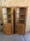 Pair Of Custom Quality Pine Corner Display Cabinets 72x31