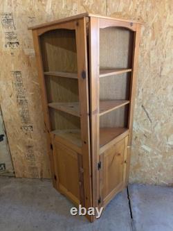 Pair Of Custom Quality Pine Corner Display Cabinets 72x31