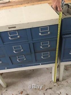 Pair Vintage Shaw Walker card catalogues