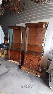 Pair of Antique French Glass Display Cabinet 1905 Paris jewelry store