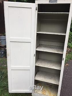 Pair of Antique McDougall Hoosier Side Cupboards Cabinets RARE Vintage Kitchen