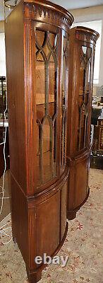 Pair of English Bevan Funnell Reprodux Mahogany Chippendale Corner Cabinets