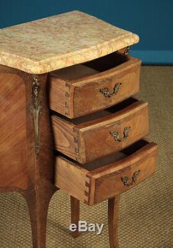 Pair of French Marble Top Bedside Cabinets c. 1930