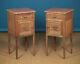 Pair Of Oak & Marble Top Bedside Cabinets C. 1920