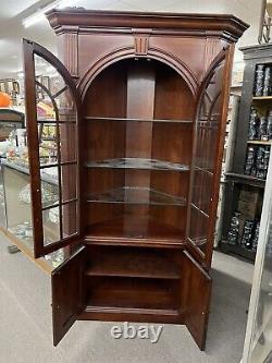 Pennsylvania House Cherry Architectural Chippendale Style Corner Cabinet PAIR