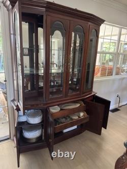 Pennsylvania House Cherry China Cabinet. Two Pieces Very Good Condition