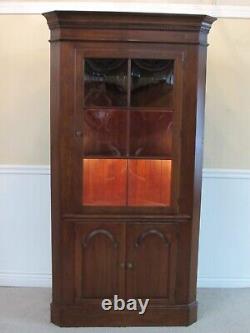 Pennsylvania House Cherry Corner Cabinet Curio, China Closet, Bubble Glass