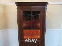 Pennsylvania House Cherry Corner Cabinet Curio, China Closet, Bubble Glass