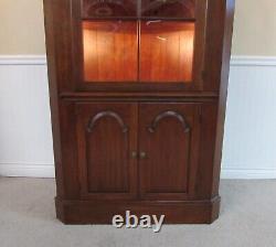 Pennsylvania House Cherry Corner Cabinet Curio, China Closet, Bubble Glass