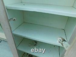 Petite 1930s Deco All Metal Storage Cabinet 2 Doors 4 Shelves 54x24 Chrome