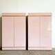 Postmodern Pink Lacquer Laminate Waterfall Cabinets A Pair