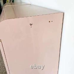 Postmodern Pink Lacquer Laminate Waterfall Cabinets a Pair