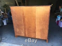 Pretty c1930-40 mahogany ledger cabinet old glass solid 54 h x 56.5 w x 9deep