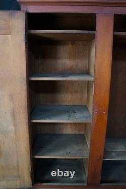 Primitive Antique American Victorian Poplar Closet Cupboard Linen Press Cabinet