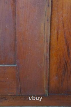 Primitive Antique American Victorian Poplar Closet Cupboard Linen Press Cabinet