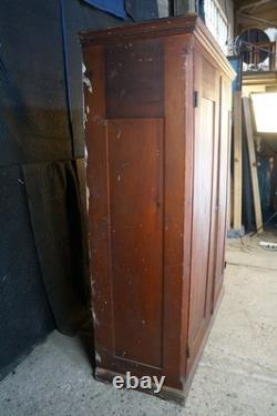 Primitive Antique American Victorian Poplar Closet Cupboard Linen Press Cabinet