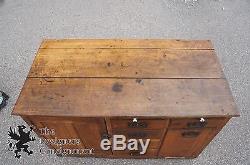 Primitive Antique Bakers Table Oak Hoosier Cabinet Storage Counter Dough Box 50